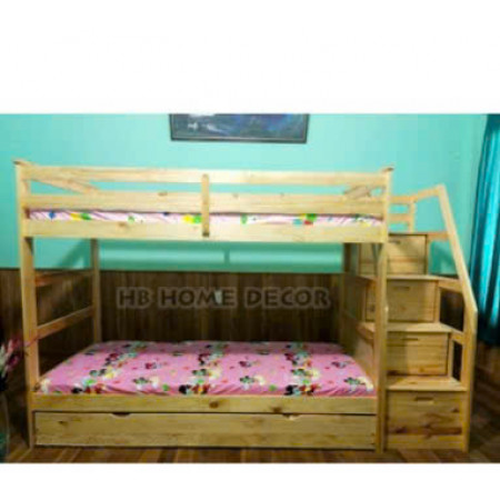 165 Naturall : Giường 3 Tầng Cầu Thang Liên Hợp - 1m
